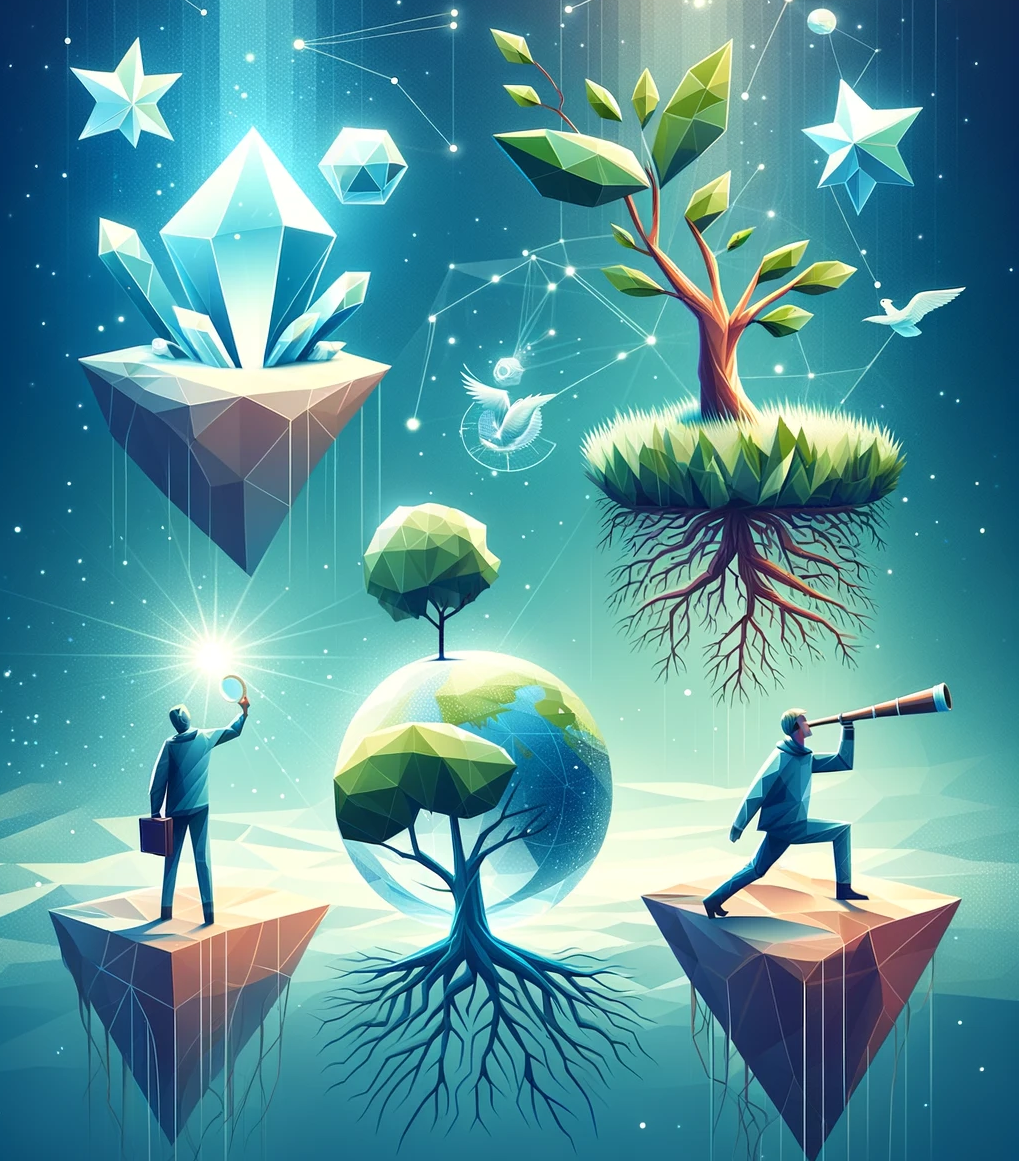 DALL·E 2024-03-09 12.23.55 - Create a series of generic low polygon style images, fully stretched to the vertical height of the frame, that symbolize various positive business val copy 2